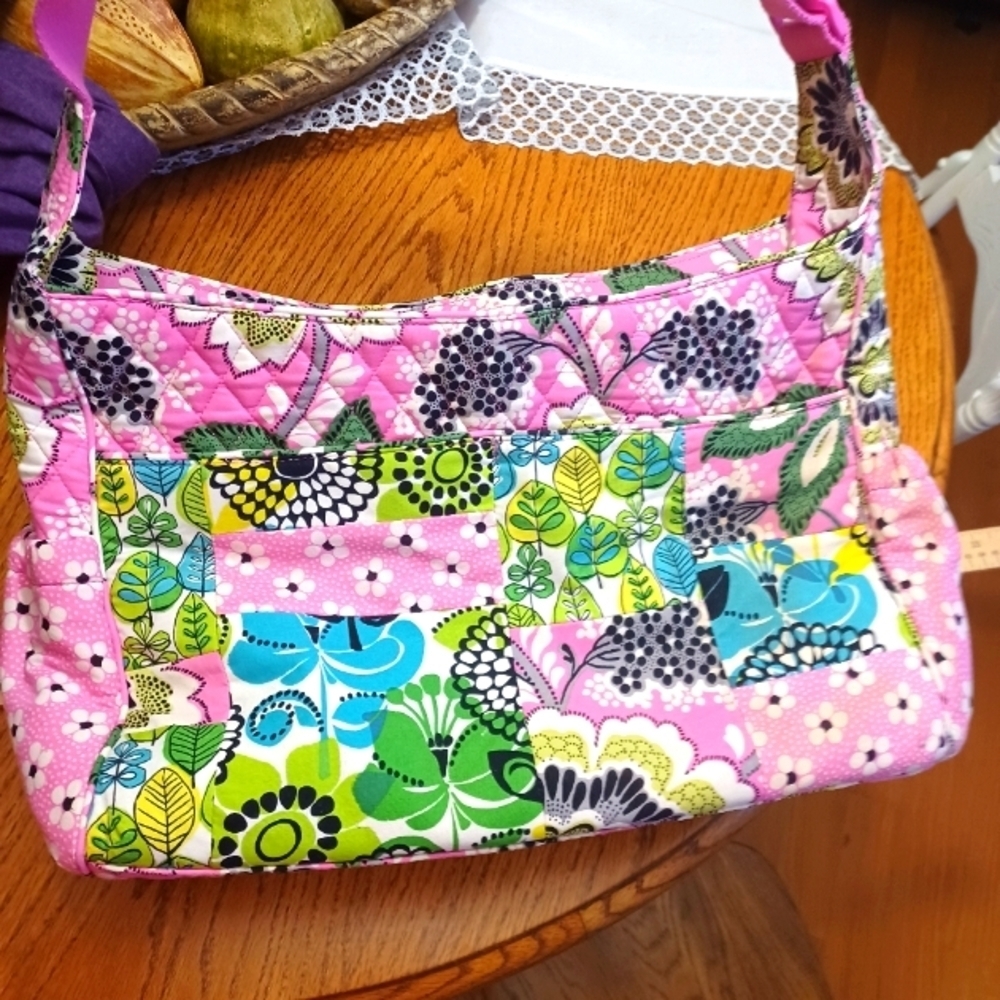 Vera Bradley Priscilla Pink Diaper Bag With Changing Pad - Picture 7 of 14